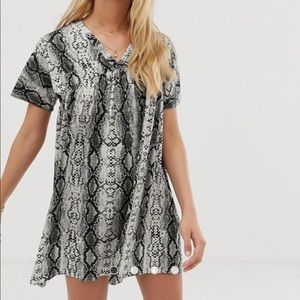 ASOS DESIGN ultimate smock dress in snake print